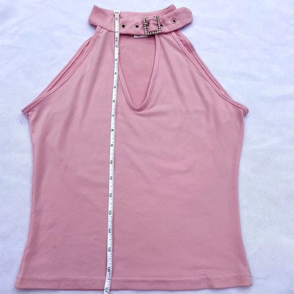 Vintage Pink Rhinestone Buckle Tank Top - Picture 8 of 10